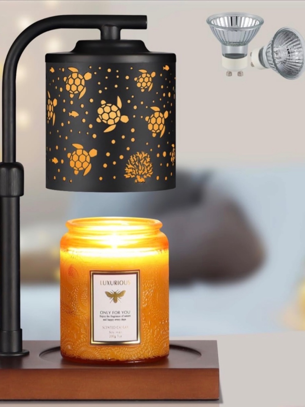 Candle Warmer Lamp Adjustable Height Dimmable for Jar Candles Sea Turtle